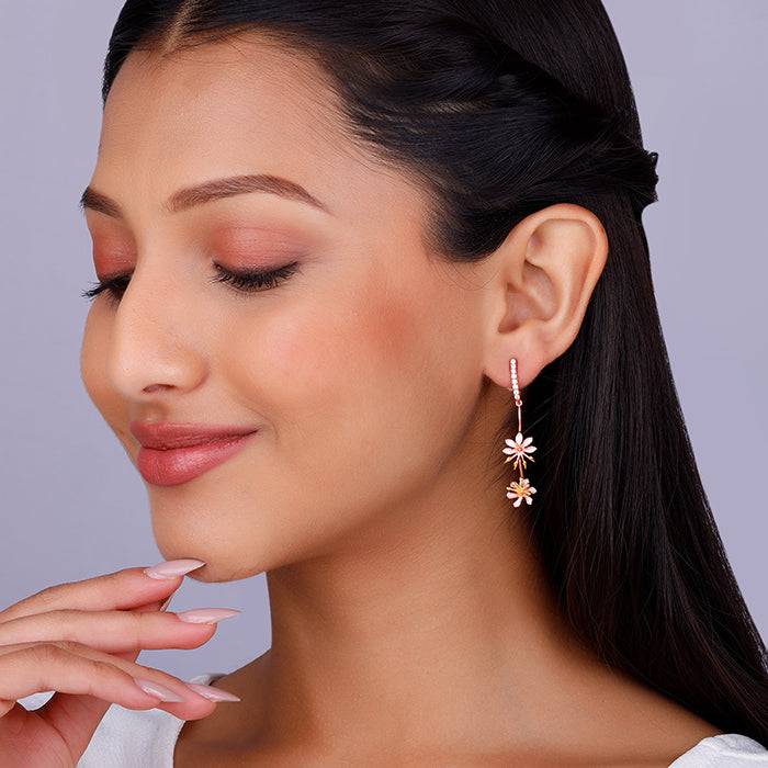 Giva 925 Silver Bhumi Rose Gold Safed Musli Danglers : ER02491
