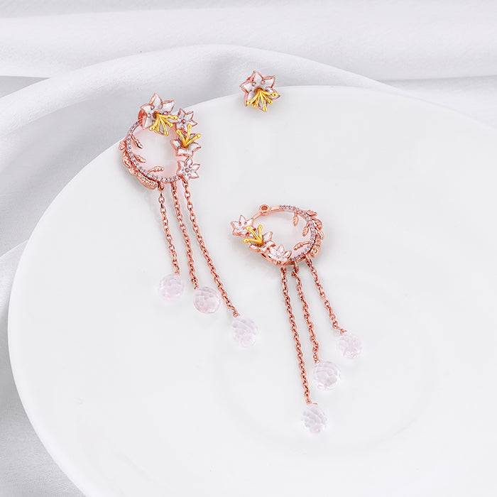 Giva 925 Silver Bhumi Rose Gold Captivating Musli Earrings : ER02492