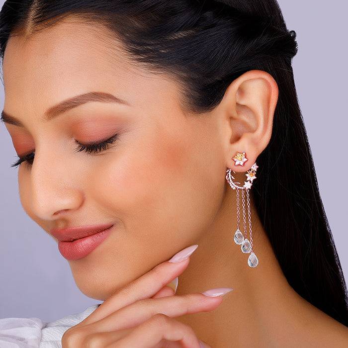 Giva 925 Silver Bhumi Rose Gold Captivating Musli Earrings : ER02492