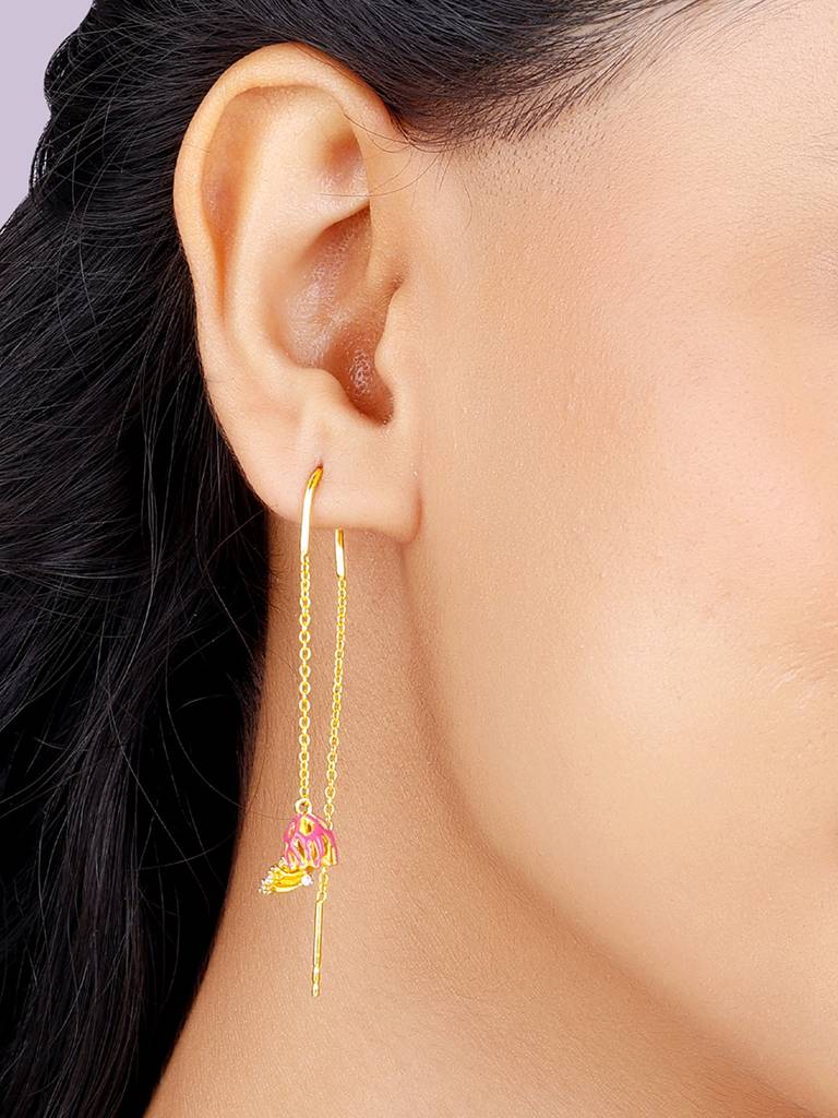 Giva 925 Sterling Silver Bhumi Golden Miraculous Mountain Ebony Earrings