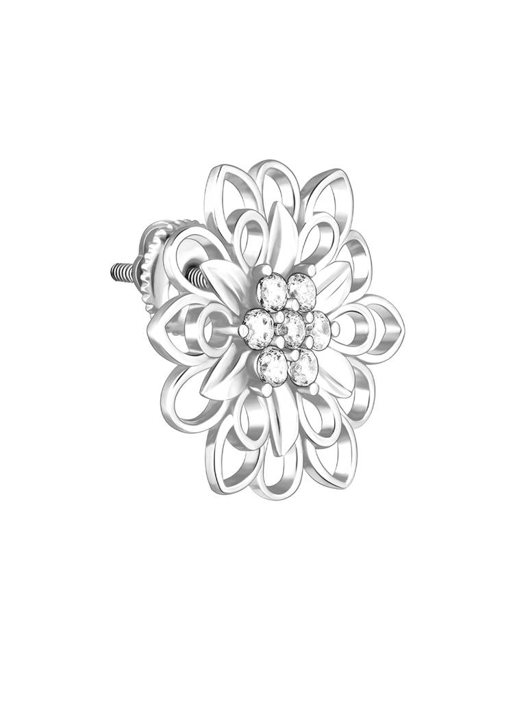 Giva 925 Sterling Silver Blooming Flower Stud Earrings