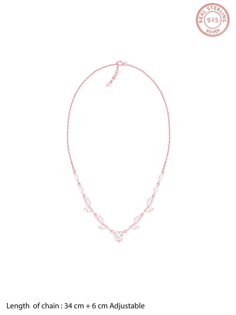 Giva 925 Sterling Silver Rose Gold Leafy Heart Set