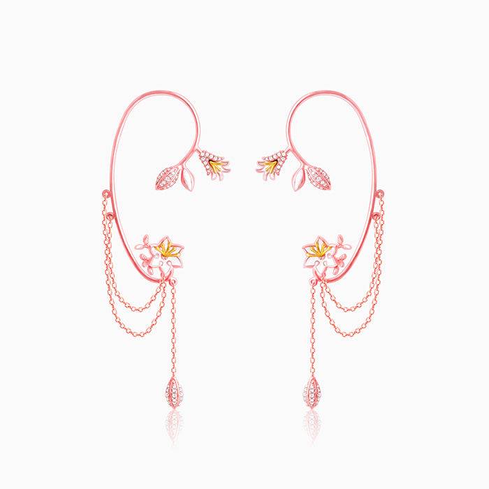 Giva 925 Silver Bhumi Rose Gold And Golden Dazzling Musli Ear Cuffs : ER02504