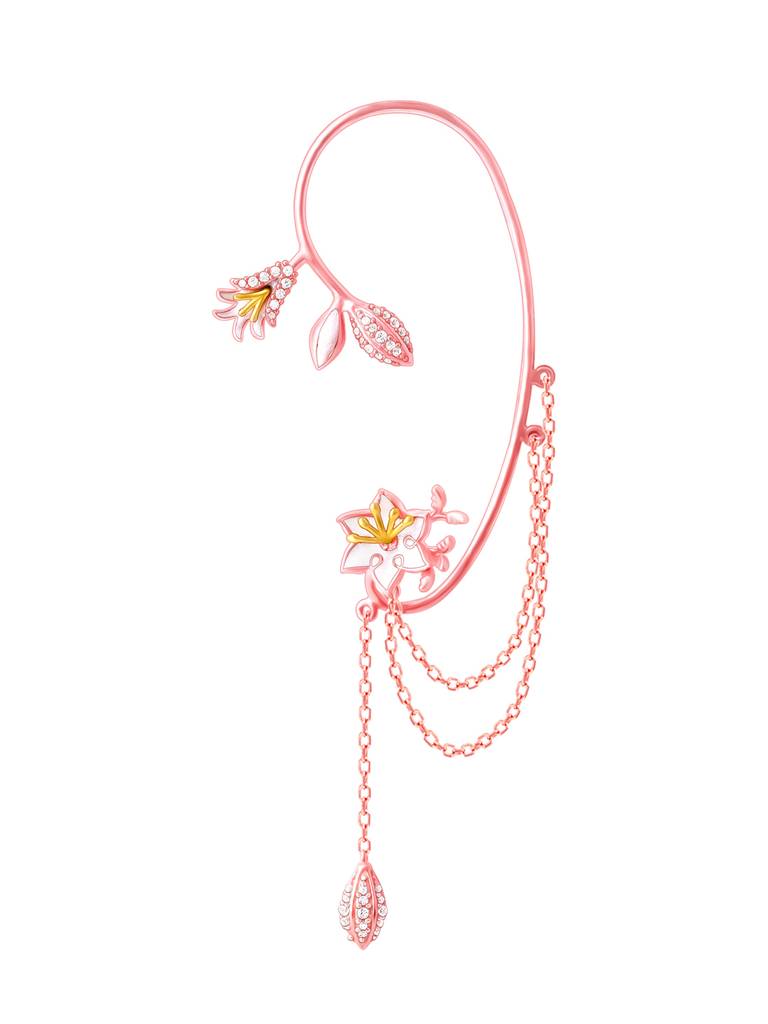 Giva 925 Silver Bhumi Rose Gold And Golden Dazzling Musli Ear Cuffs : ER02504