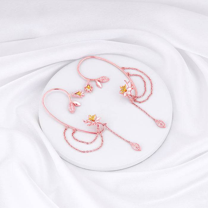Giva 925 Silver Bhumi Rose Gold And Golden Dazzling Musli Ear Cuffs : ER02504