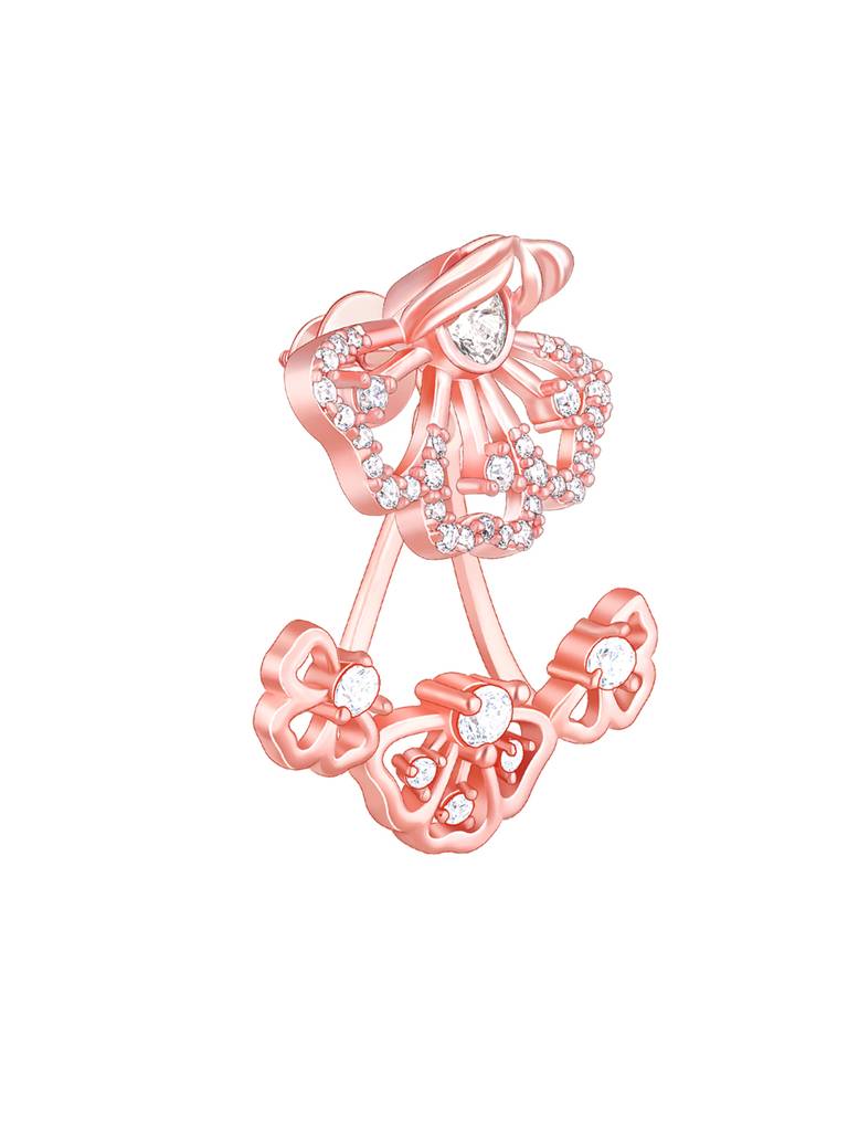 Giva 925 Sterling Silver Bhumi Rose Gold Eyebright Convertible Earring