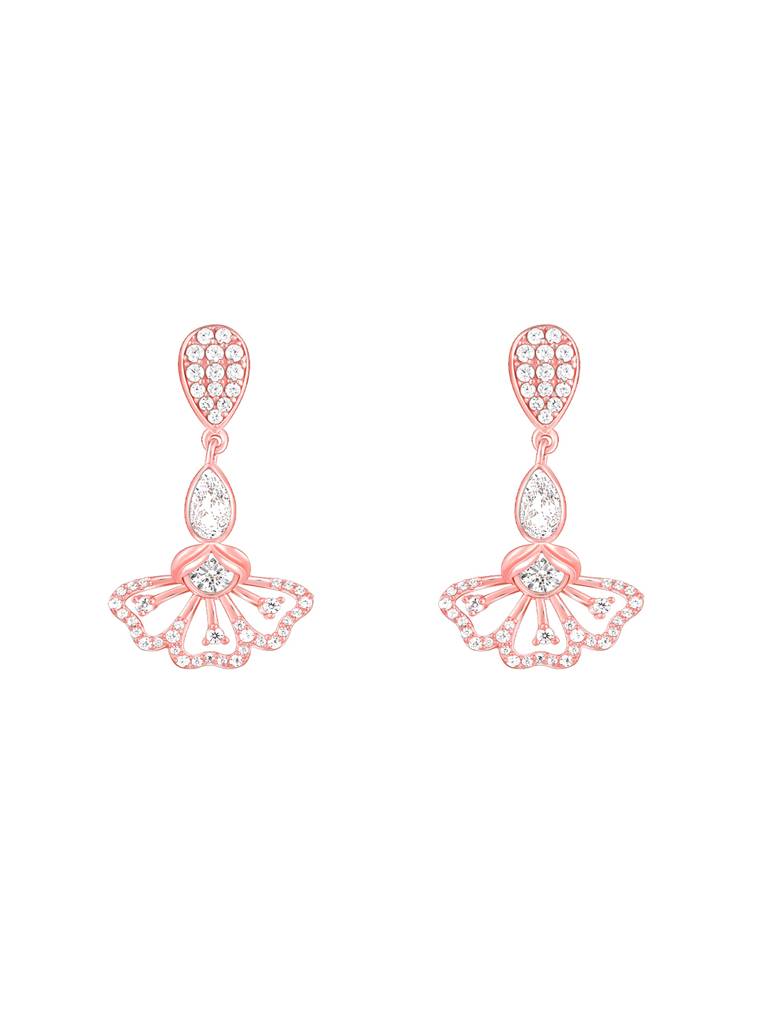 Giva 925 Sterling Silver Bhumi Rose Gold Crowning Eyebright Danglers