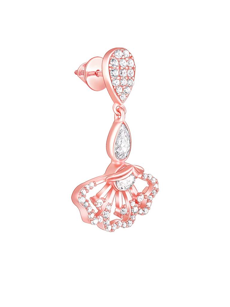 Giva 925 Sterling Silver Bhumi Rose Gold Crowning Eyebright Danglers