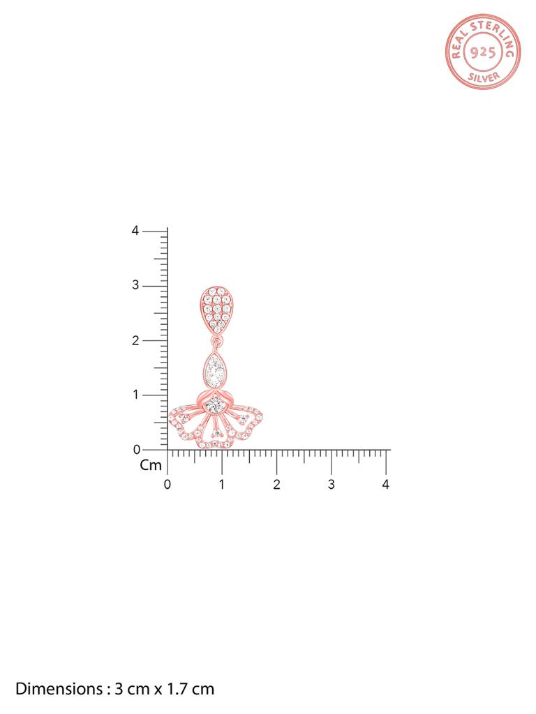 Giva 925 Sterling Silver Bhumi Rose Gold Crowning Eyebright Danglers