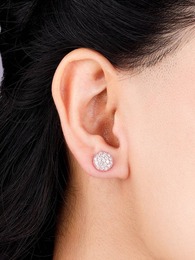 Giva 925 Sterling Silver Bhumi Rose Gold Layered Mountain Ebony Studs