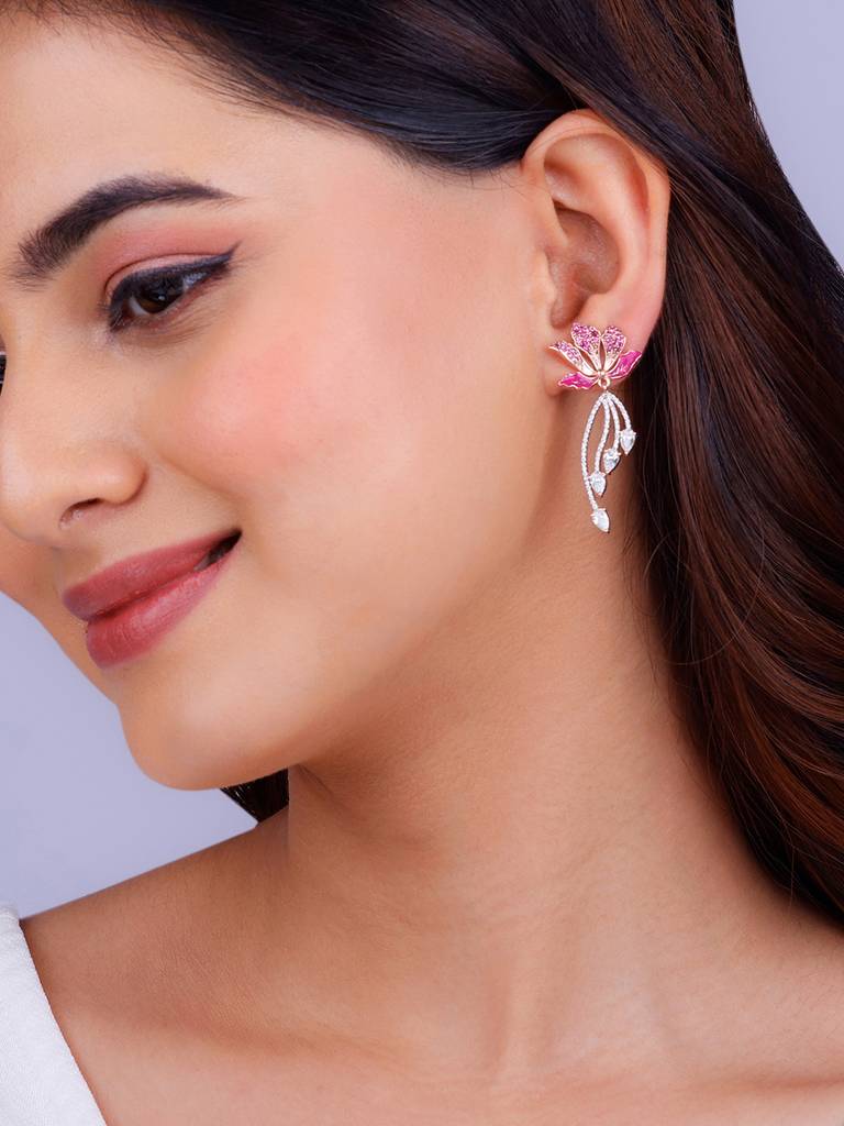 Giva 925 Silver Bhumi Rose Gold Ebony Moment Earrings : ER02516