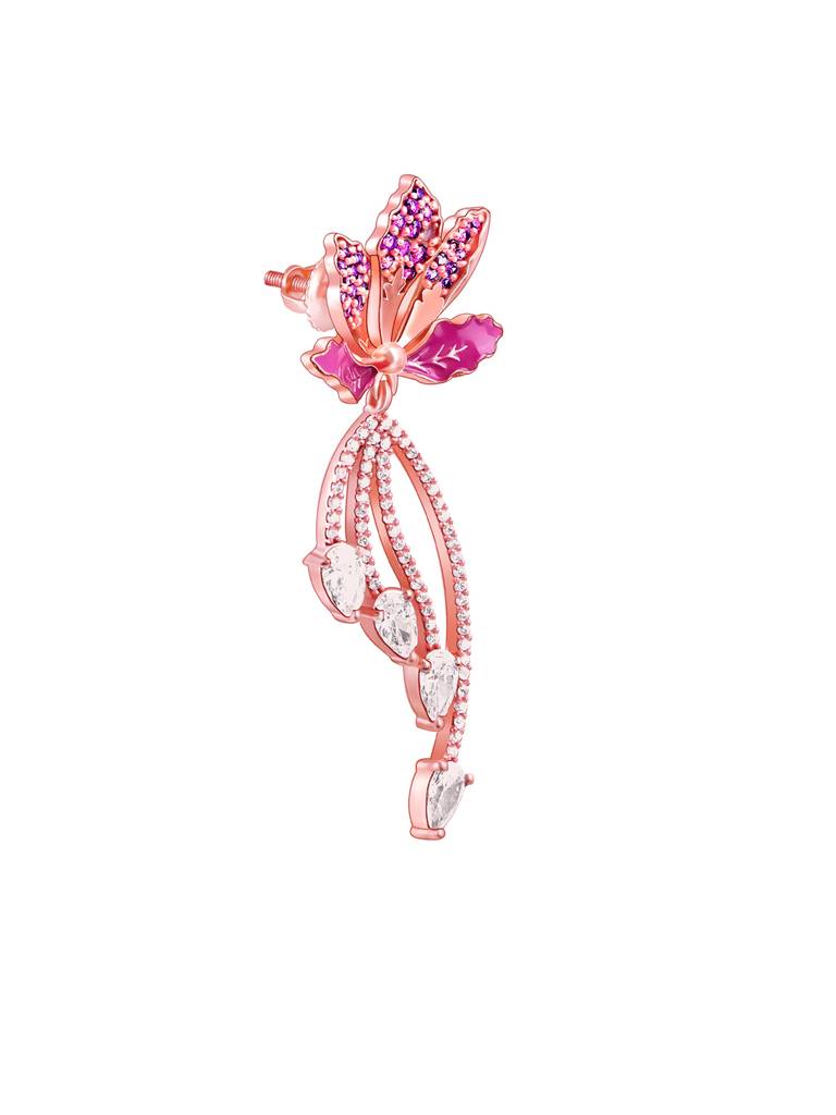 Giva 925 Silver Bhumi Rose Gold Ebony Moment Earrings : ER02516