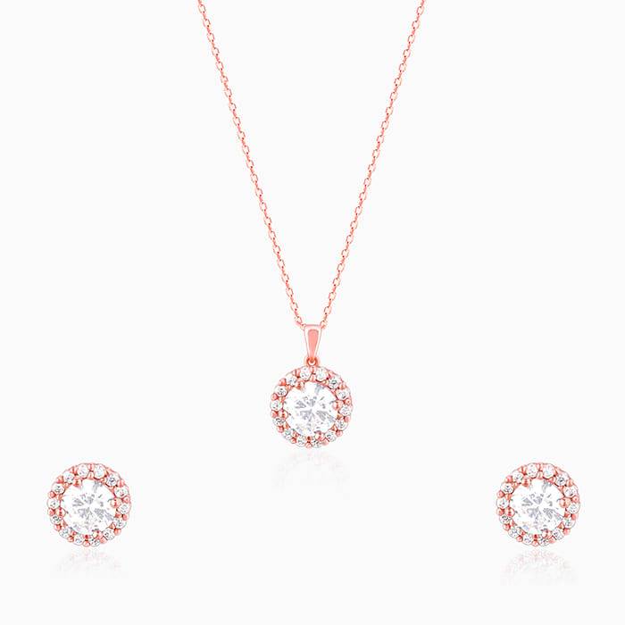 Giva 925 Sterling Silver Rose Gold Eve Beauty Set| Gifts For Women And Girls | With Certif : ER02518PD02276