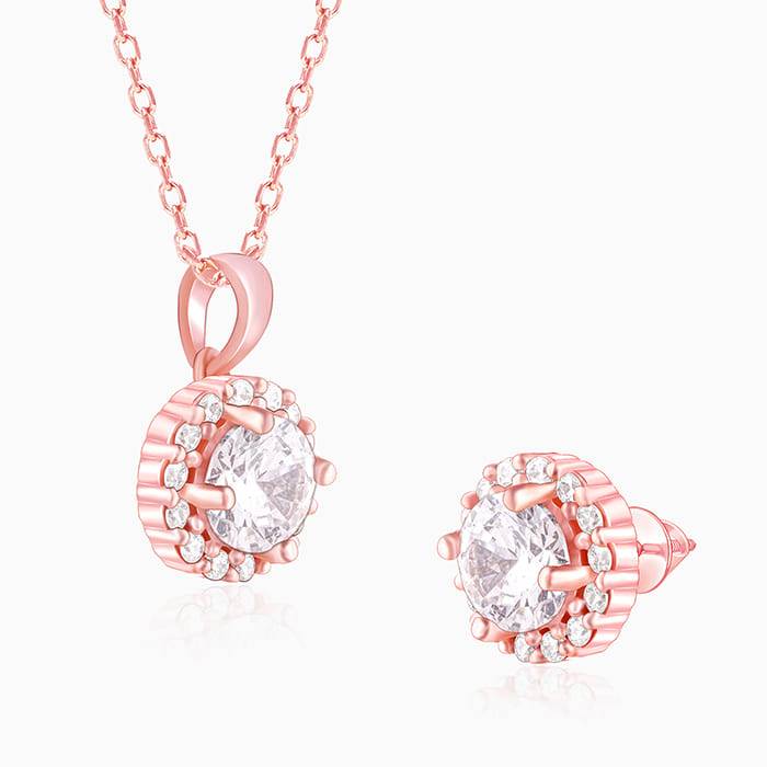 Giva 925 Sterling Silver Rose Gold Eve Beauty Set| Gifts For Women And Girls | With Certif : ER02518PD02276