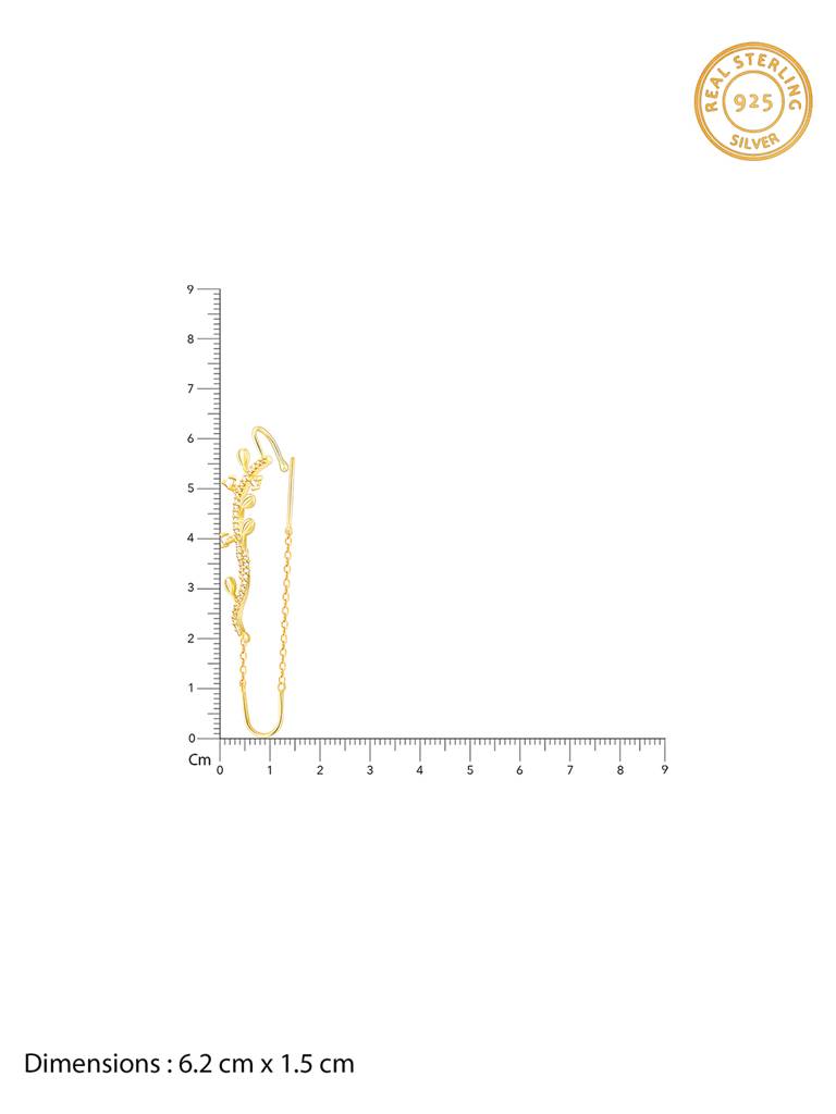 Giva 925 Sterling Silver Bhumi Golden Bell Mallow Floral Cuff