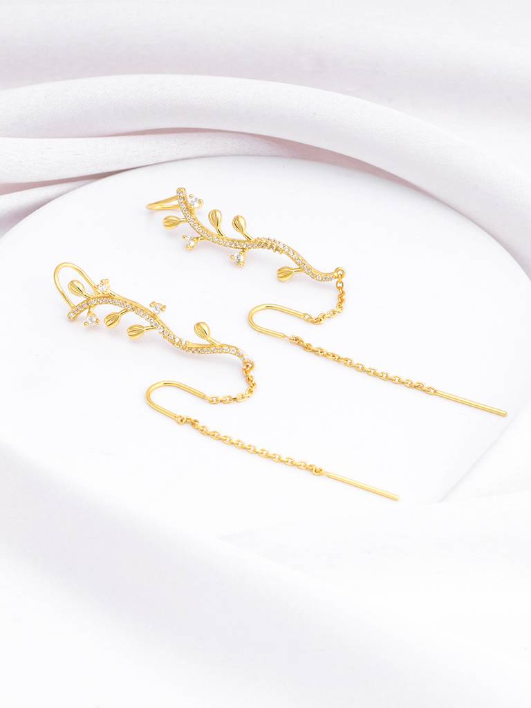 Giva 925 Sterling Silver Bhumi Golden Bell Mallow Floral Cuff