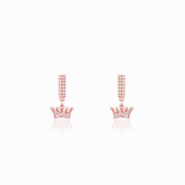 Giva 925 Silver Rose Gold Crown Earrings : ER02523