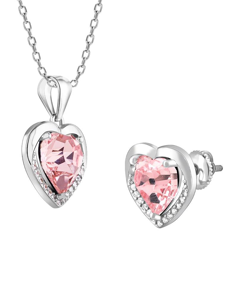 925 Silver Valentine Set Of Two For Women And Girls : ER02524PD088