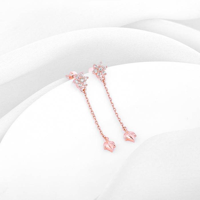 Giva 925 Sterling Silver Rose Gold Swish Of Shine Earrings| Drops