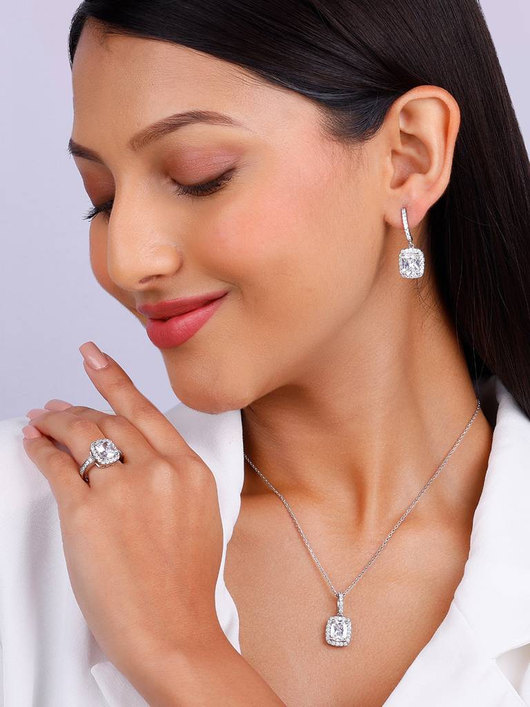 925 Silver Vesper Set Of Three For Women And Girls : ER02526PD02285R042