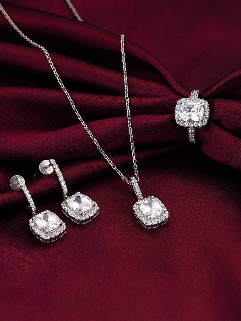 925 Silver Vesper Set Of Three For Women And Girls : ER02526PD02285R042