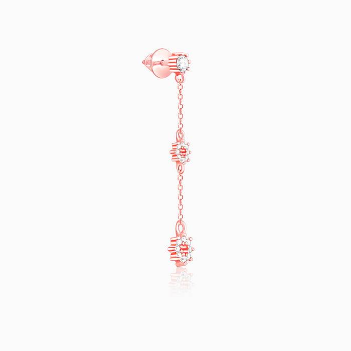 Giva 925 Sterling Silver Rose Gold Flower Charm Earrings| Drops To Gift Women & Girls | Wi : ER02527