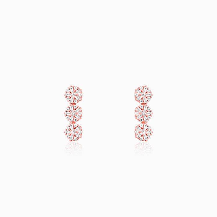 Giva 925 Silver Rose Gold Studded Flower Earrings : ER02530