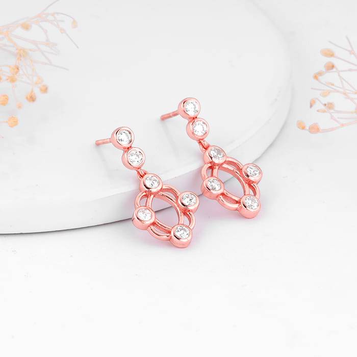 Giva 925 Silver Rose Gold Supple Earrings : ER02538