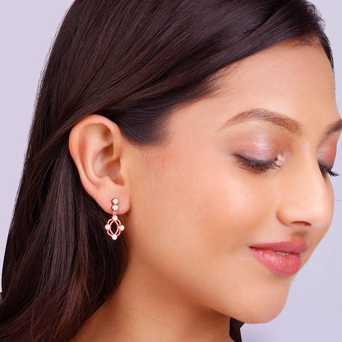 Giva 925 Silver Rose Gold Supple Earrings : ER02538