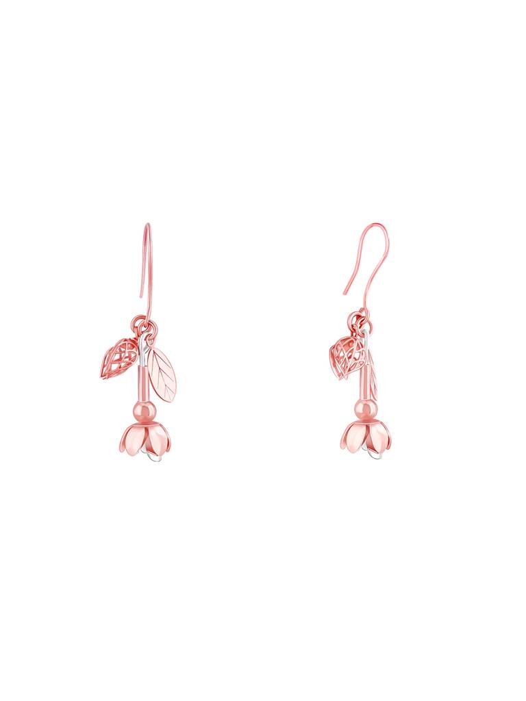 Giva 925 Sterling Silver Bhumi Rose Gold Blooming Brahma Earring