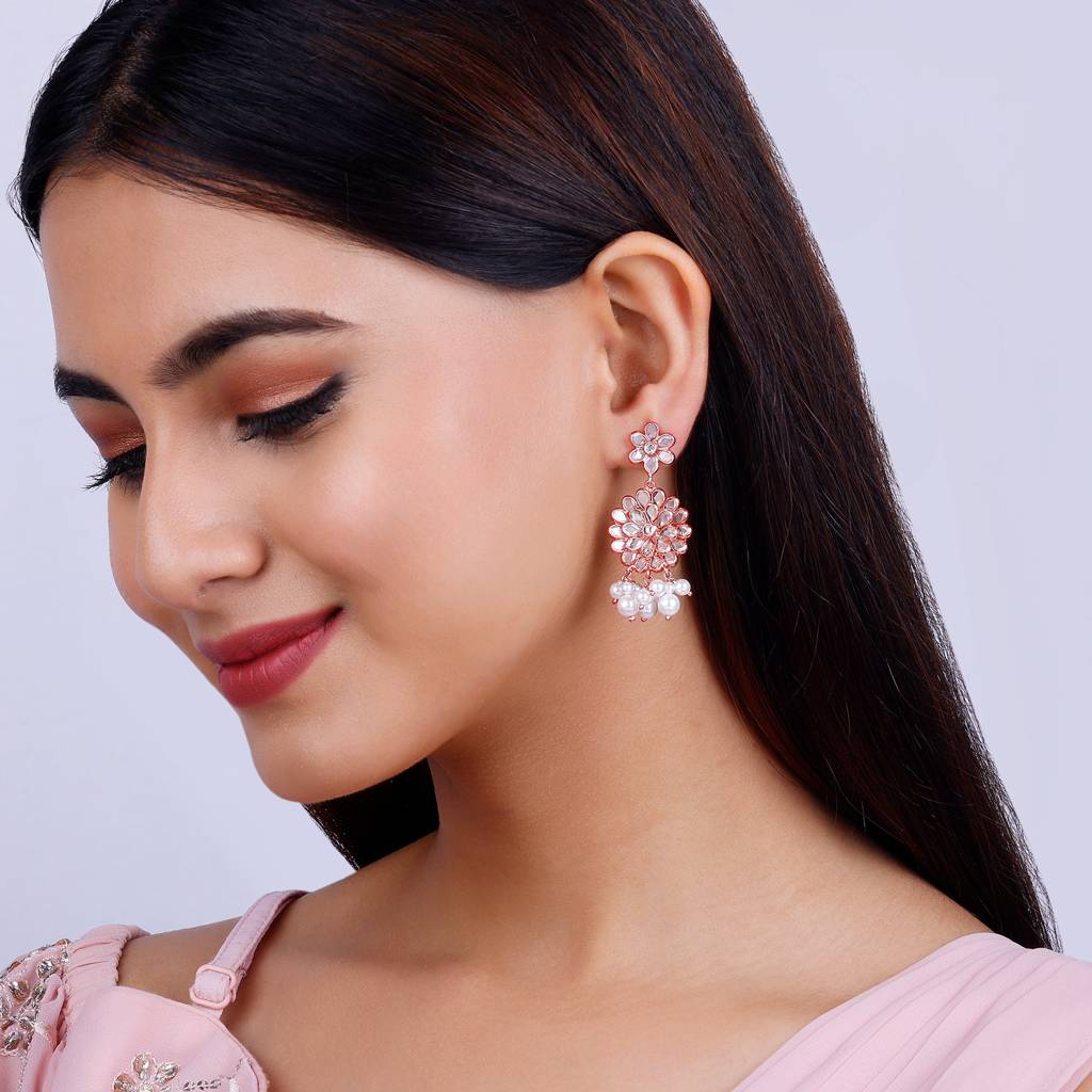 925 Silver Dulhaniya Dazzle Set For Women : ER02543R01616