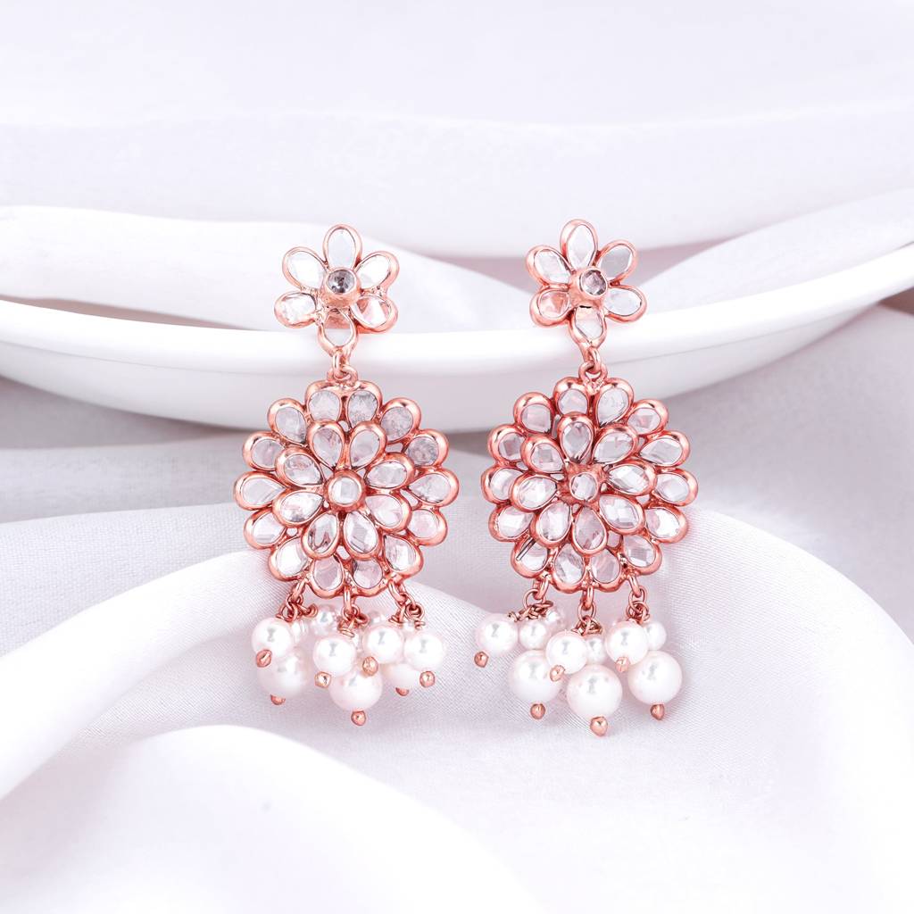 925 Silver Dulhaniya Dazzle Set For Women : ER02543R01616