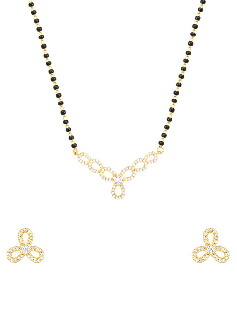 925 Silver Golden Trifecta Love Mangalsutra Set For Women And Girls : ER02559PD0753