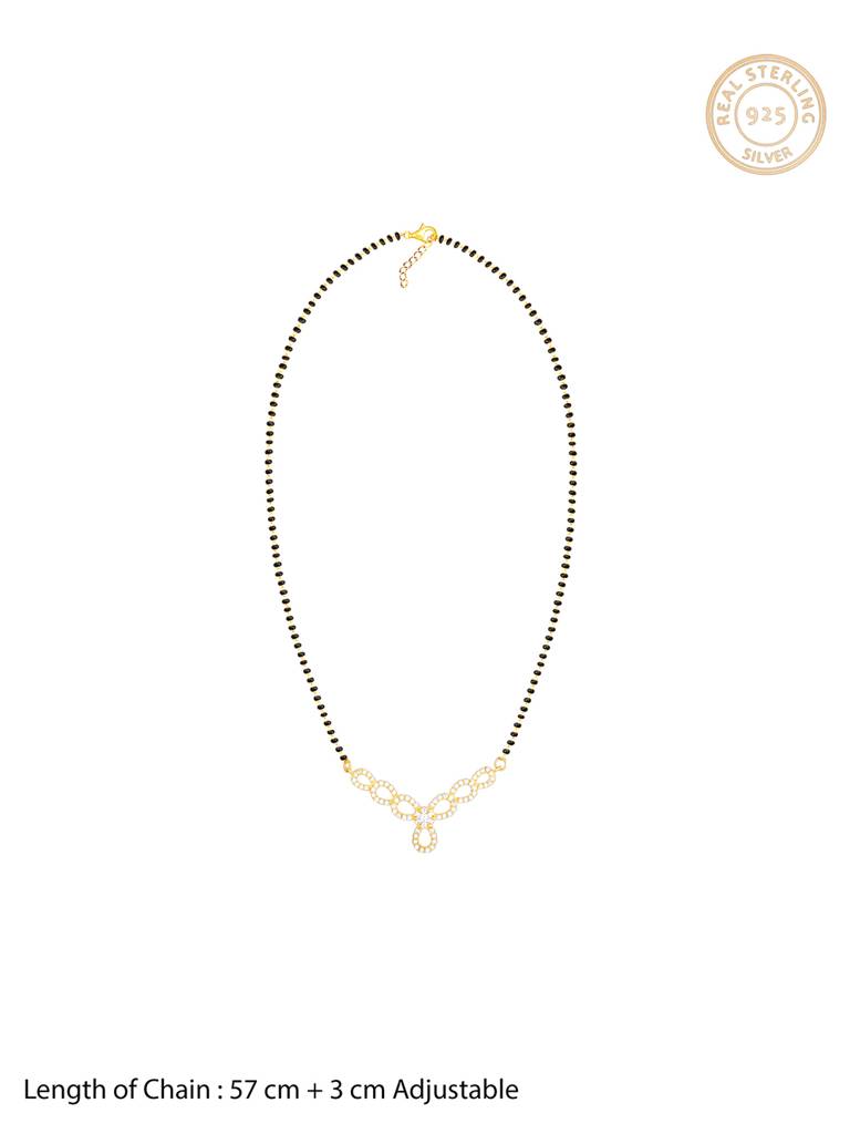 925 Silver Golden Trifecta Love Mangalsutra Set For Women And Girls : ER02559PD0753