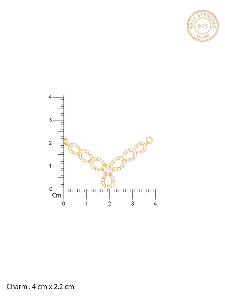 925 Silver Golden Trifecta Love Mangalsutra Set For Women And Girls : ER02559PD0753