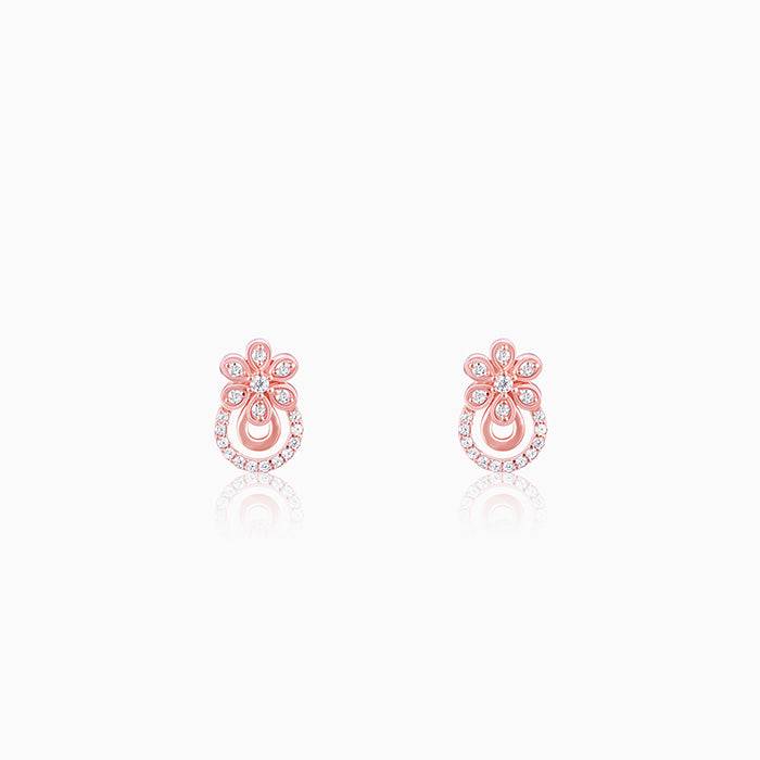 Giva 925 Sterling Silver Rose Gold Floral Arch Earrings| Drops To Gift Women & Girls | Wit : ER02562