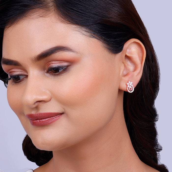 Giva 925 Sterling Silver Rose Gold Floral Arch Earrings| Drops To Gift Women & Girls | Wit : ER02562