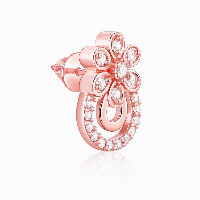 Giva 925 Sterling Silver Rose Gold Floral Arch Earrings| Drops To Gift Women & Girls | Wit : ER02562