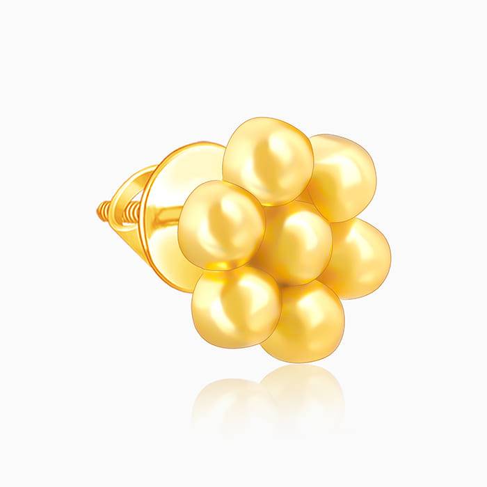 Giva 925 Sterling Silver Golden Bead Earrings| Drops To Gift Women & Girls | With Certific : ER02563