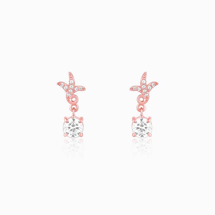 Giva 925 Sterling Silver Rose Gold Twigs Of Twinkle Earrings| Drops To Gift Women & Girls  : ER02564
