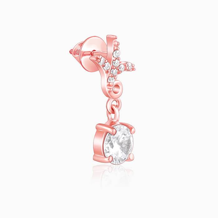 Giva 925 Sterling Silver Rose Gold Twigs Of Twinkle Earrings| Drops To Gift Women & Girls  : ER02564