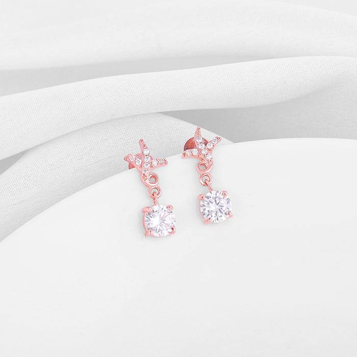Giva 925 Sterling Silver Rose Gold Twigs Of Twinkle Earrings| Drops To Gift Women & Girls  : ER02564