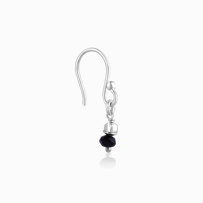 Giva 925 Silver Black Drop Hoop Earrings : ER02565