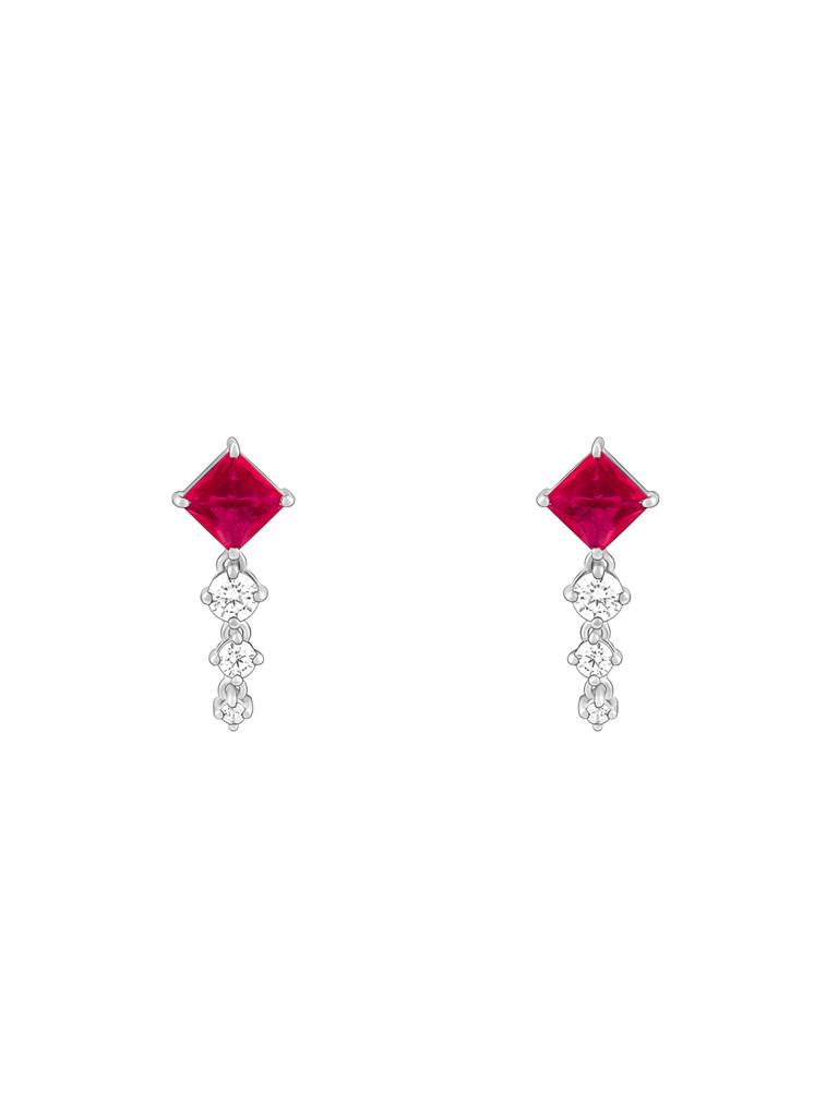 925 Silver Rani Pink Earrings For Womens And Girls : ER02566