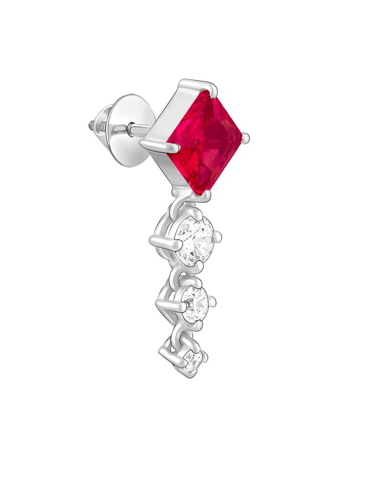 925 Silver Rani Pink Earrings For Womens And Girls : ER02566