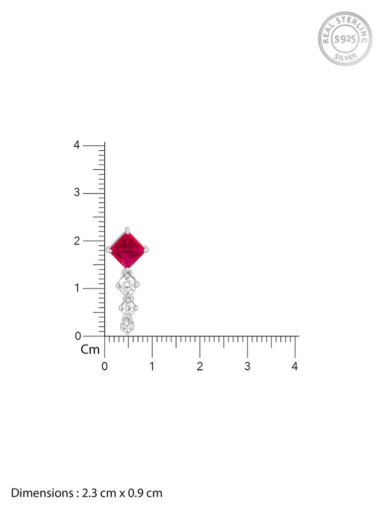 925 Silver Rani Pink Earrings For Womens And Girls : ER02566