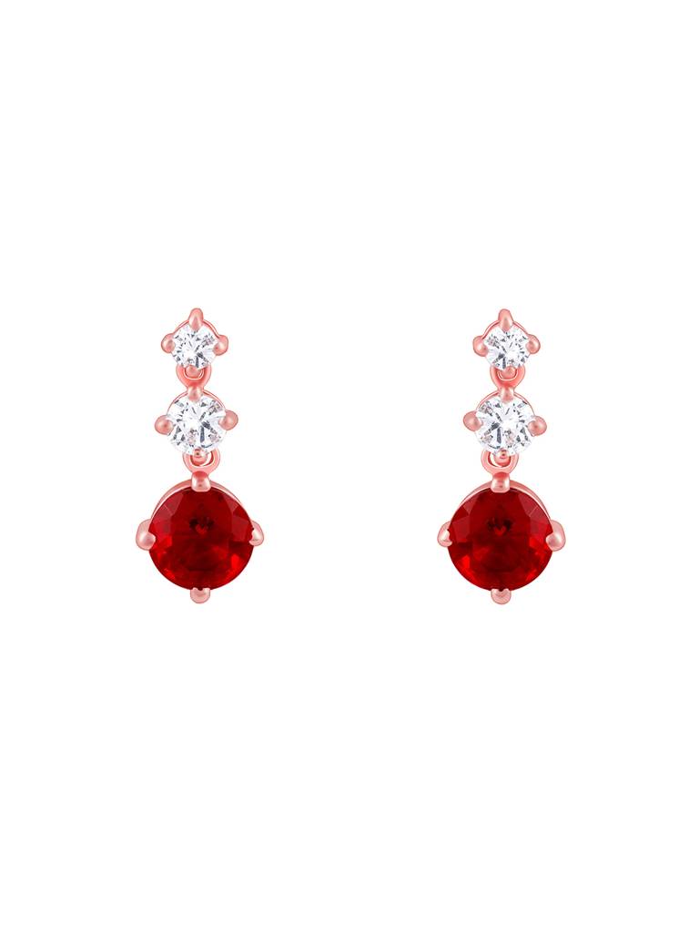 925 Silver Rose Gold Lovely Earrings For Womens And Girls : ER02572
