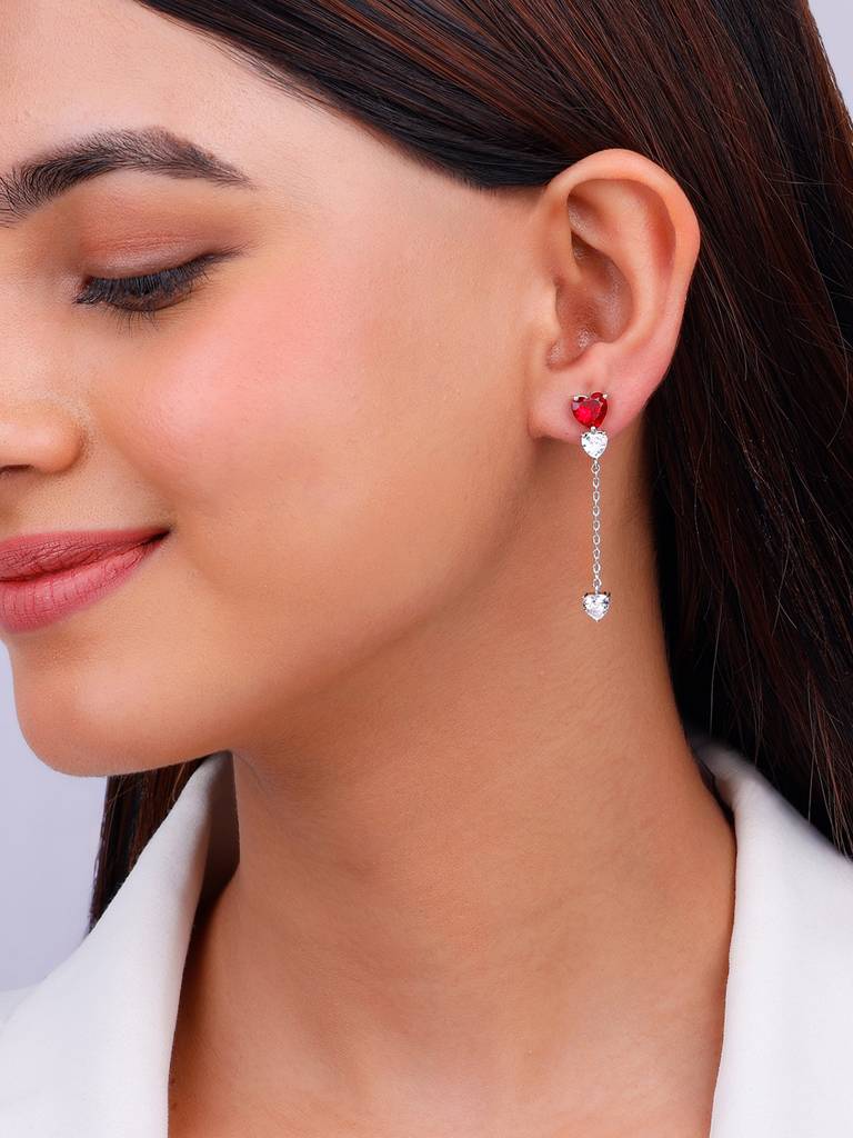 925 Silver Love In A Day Earrings For Womens And Girls : ER02575