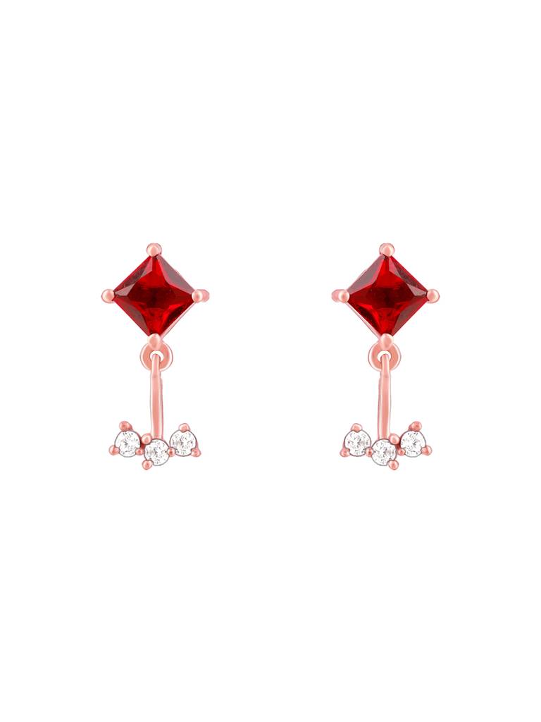 925 Silver Rose Gold Falling For You Earrings For Womens And Girls : ER02576