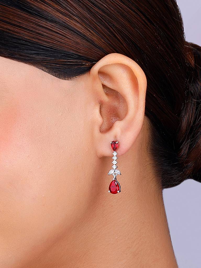 925 Silver Better Half Earrings For Womens And Girls : ER02577